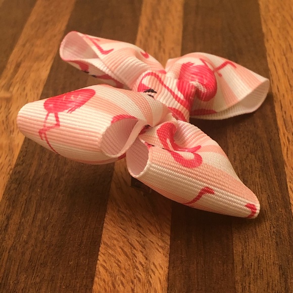 Boutique Hair Bow with Flamingos - Picture 2 of 2